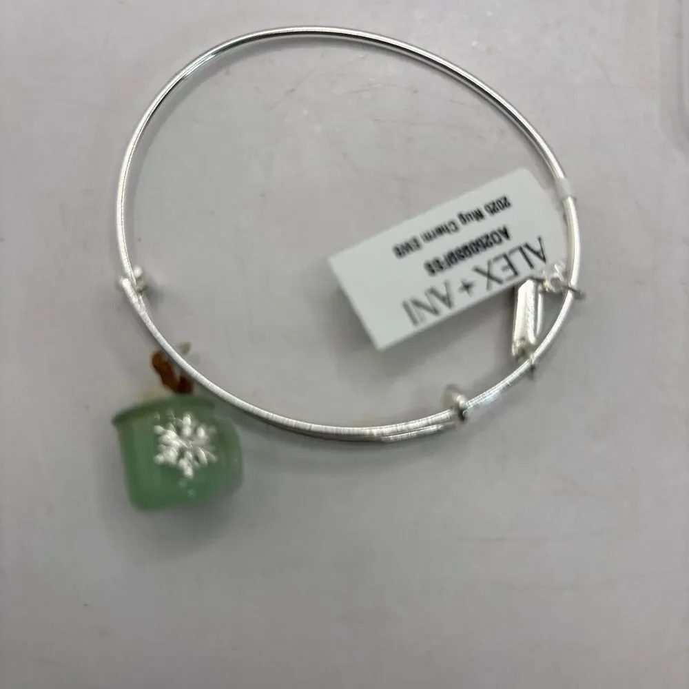 Alex And Ani Silver Toned Hot Mug Of Cocoa Charm Bracelet NWT